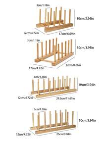1個 木製 食器ラック 食器乾燥ラック 食器棚 キッチン収納ラック 食器干しラック ダイニング、キッチン、リビング、デスクトップオーガナイザー、キッチン用品、食器収納ラックに適しています - カーキ - チェックする 3