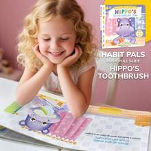 beartale 一套儿童推拉滑动互动游戏书，河马主题探索游戏书，一本引人入胜的幼儿刷牙互动书，包含推、拉、滑等设计，集活动书和早教玩具于一体，配有生动插图。 - 彩色 - 查看 12