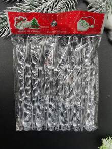 1件圣诞装饰透明冰棒挂件，水晶雪花亚克力吊坠，适用于圣诞树，适合装饰圣诞树、冬季、新年派对、家居及房间装饰，圣诞装饰品，圣诞礼物，圣诞装饰 - 透明冰條 - 查看 8