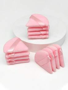 30/10/5/1 Triangular Powder Puff, Soft Makeup Powder Puff, Pink Powder Puff Pad, Used To Press Powder Foundation Make-Up, Facial And Eye Makeup Egg Sponge Tools, Multi-Purpose Reusable Facial Makeup Tools, Beauty Tools, Suitable For Powder, Concealer, Air Cushion, Foundation Make-Up, Bb Cream, Necessary For Family Travel - Multicolor - View 1