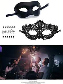 1 件/2 件情侣蕾丝塑料威尼斯化妆舞会狂欢节万圣节面具 - 适合派对、优雅聚会、万圣节、狂欢节、情人节，保持伴侣之间的神秘感 - 彩色 - 查看 5