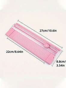 1 件切纸机，小尺寸，A4 兼容，滑动裁纸器，双面适用于纸张、照片、复印纸、文具，包括尺子和剪刀工具，返校礼物 - 彩色 - 查看 4