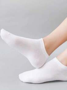 5 pares de calcetines sin marcas de color negro, blanco y gris sólidos, antideslizantes y antifricción, unisex