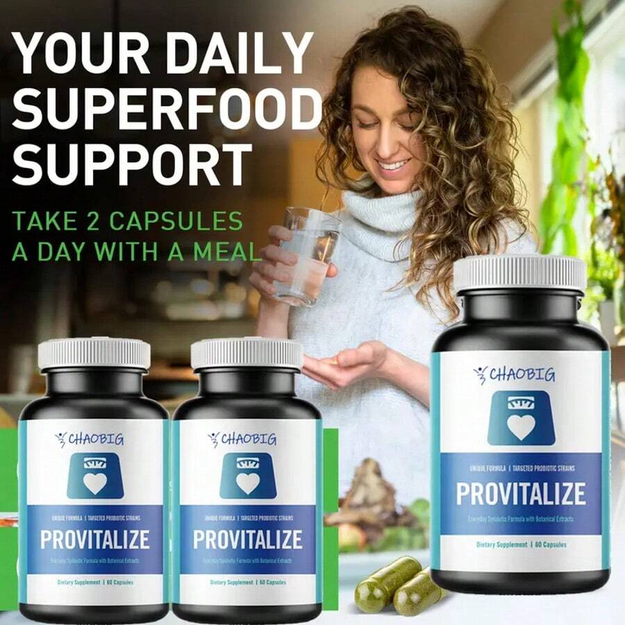 Provitalize | Women's Probiotics, Menopause | Joint Support, Digestive Health | Contains Curcumin, Moringa Astragalus, And Lactobacillus Probiotics In A Bottle Of 60 Capsules, Supplied For 30 Days - 1Pc(Thử nghiệm) - Xem 1