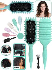 Nuevo cepillo definidor de rulos 2025 para cabello rizado - Cepillo para definir y dar forma a los rizos para cabello de mujer, para usar en cabello húmedo