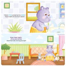 beartale 一套儿童推拉滑动互动游戏书，河马主题探索游戏书，一本引人入胜的幼儿刷牙互动书，包含推、拉、滑等设计，集活动书和早教玩具于一体，配有生动插图。 - 彩色 - 查看 10