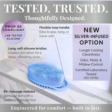Avilana Silicone Body Scrubber – Gentle Shower Brush & Loofah Alternative – Silver-Infused Options – Fast-Drying, Hygienic,  Silicone Body Exfoliator For Sensitive Skin, Men & Women - S1-marmorerad - Visa 2