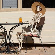 36 Inch Realistic Halloween Skeleton With Fully Posable Joints, Perfect For Indoor, Outdoor, Garden, Home Party, Cemetery And Haunted House Prop Decoration - Multicolor - View 4