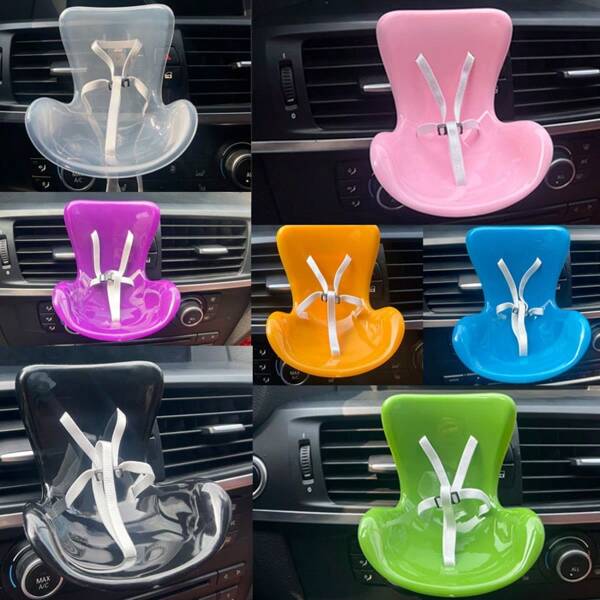 Clip decorativo para rejilla de ventilación del coche, compatible con Labubu, accesorio de asiento de muñeca para casa de muñecas con cinturón de seguridad