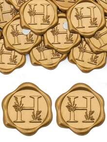 30/50pcs Letter Wax Seal Stickers, Gold Foil Self-Adhesive Wax Seal Stickers, Envelope Sealing Stickers, Gold Foil Stickers, Suitable For Thanksgiving Cards/Gift Wrapping/Wedding Engagement Party Invitations, Birthday Parties, Christmas And Other Occasions. - Bronze - View 19