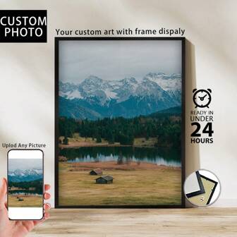 1 Pc, Optional Frame, Custom Canvas Painting, Custom Photo, Christmas, Christmas Decorations, Unique Creative Wall Art, Suitable Birthday Party, Anniversary, Home Decoration, HD Printing, Preserving Memories, Saving Beautiful Moments, The Ideal Christmas Gift, Perfect For Room Decor