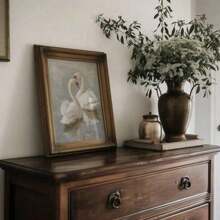 1 pezzo Stampa artistica su tela vintage senza cornice di un cigno, decorazione rustica in stile country, quadro vintage per la decorazione della parete di casa, camera da letto, soggiorno, idea regalo creativa adatta per la decorazione di casa, ufficio, camera da letto, corridoio, aula, decorazione con pittura a olio e murale, decorazione bagno