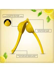 1 件装柠檬榨汁器手动水果榨汁机家用厨房榨汁工具柠檬榨汁器 - 黃色 - 查看 7