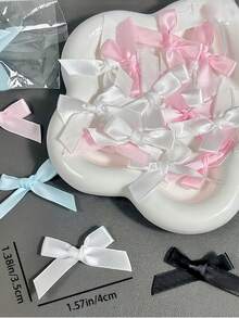 50 件可爱芭蕾舞风格迷你缎带蝴蝶结，DIY 工艺装饰配件，适用于时尚和发饰