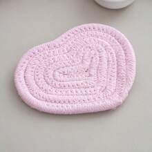 4 miếng lót ly hình trái tim ngày lễ tình nhân, miếng lót ly dệt thủ công hình trái tim, miếng lót ly màu hồng đỏ, chống trượt, thấm hút, thích hợp cho trang trí nhà hàng, quán trà, quán cà phê, quầy bar (không có kệ) - Nhiều màu - Xem 8