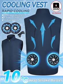 2025 Men's Cooling Vest Clothes, Women Cooling Jacket, Fan Vest, Summer Outfits For, Workwear Air Conditioned Vest Fishing Vests Men Tank Tops Outdoor Cool Work Cooling Suit, USB Power Supply, 3-Speed Adjustable, 2 9-Blade Fans, Suitable For Fishing