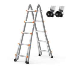 19FT Telescoping A-Frame Ladder - Multi-Function Extension Tool For Home & DIY Projects, Portable And Lightweight Design, Safe & Durable Construction
