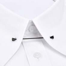 1 件男士衬衫领撑，商务领带配件，银色/金色/枪黑色领带夹，时尚珠宝 - 彩色 - 查看 5