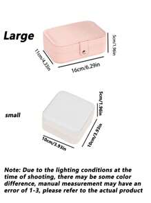 1pc Double Layer Jewelry Box, Large Capacity Jewelry Storage Box, Jewelry Display Tray, Necklace, Earrings, Jewelry & Accessories Organizer Box, White Simple Compartment Jewelry Display Stand With Dust-Proof And Anti-Oxidation Function, Compact Portable Jewelry Box, Travel Jewelry Storage Bag, Small Ring Earring Jewelry Box, Suitable For Earrings, Necklaces, Rings, Portable, Spacious, With Buckle, Lipstick, Watch, Gift For Women, Girls, Girlfriend, Christmas, Halloween, New Year