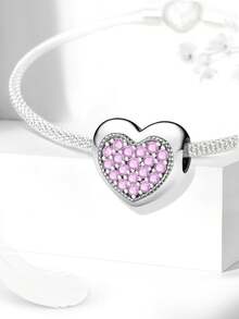 1 件时尚闪亮双排钻石心形吊坠珠饰品适合手链 DIY 女士珠宝 - 款式7 - 查看 4