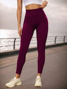 Quần legging bó sát cạp cao dành cho nữ, mềm mại, co giãn, giúp nâng đỡ vòng ba và vòng ba, phù hợp cho tập luyện, yoga, chạy bộ, size thường và size lớn, mùa xuân. - Màu Đỏ Sâu - Xem 3