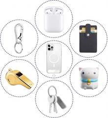 THE  12 Pcs Phone Tether Tab, Universal Phone Lanyard Patch Transparent Cellphone Strap Replacement Part Without Adhesive For Most Smartphone Case - 1 - View 7