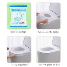 50pcs Thickened Disposable Toilet Seat Cover, Household Waterproof Non-Woven Fabric, Dirt-Proof Sitting And Toilet Nested, Special For Four Seasons Travel Hotels - White - View 4