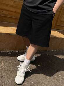 1pc Casual Sports Outdoor Commute Campus Style Milk Silk Shorts For Teenage Boys & Teen Boy