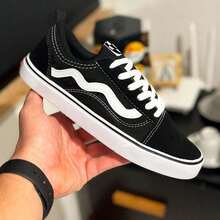 Traditional Old School Sneakers For Men And Women, Comfortable, Shipping In 24 Hours! Casual, Casual Sports Sneakers - 黑與白 - 查看 1