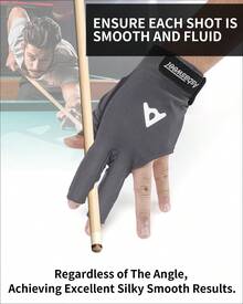 Pool Glove Left Hand, Billiards Gloves 3-Finger Lycra Glove With Anti-Slip Silicone & Breathable – Billiard Gloves Popular Sizes For Men & Women - 灰色 - 查看 7