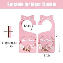 8PCS/SET Baby Closet Size Dividers For Girls Wardrobe Wooden Hanger Separators Baby Clothing Organizers Pink Bowknot Baby Closet Tag Boards For Clothes Baby Gilrs Shower Gift Princess Room Decorations - Multicolor - View 3