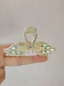 1个女士合金花朵、猫眼、叶子、水钻、珍珠发爪夹，浪漫、奢华、优雅的发髻固定器，简约、高端、时尚，适合日常休闲发夹，女士发饰，夏季沙滩配饰 - 彩色 - 查看 9