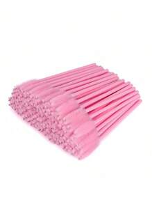 200 Kosmetiksets, 50 axiale rosa Wimperntusche Pinsel, 50 Lippenpinsel, 100 Mini Wattestäbchen, rosa Augen schwarze Wattestäbchen, Lippenpinsel, Kosmetikwerkzeuge