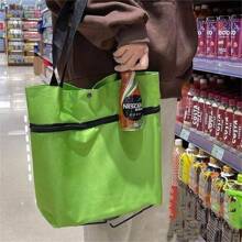 Chariot de maison, sac fourre-tout pliable et portable avec roues, chariot de supermarché étanche