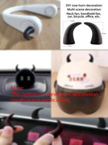 Mini ventilateur de cou, ventilateur à licol en forme d'animal de compagnie mignon, 3e génération de petit ventilateur USB rechargeable avec sortie vortex, 3 vitesses réglables, ventilateur portable pour la maison/le bureau/l'extérieur, cadeau pour les amies/les enfants ; décoration de corne polyvalente DIY
