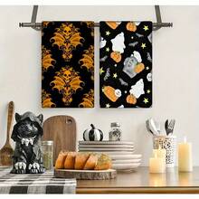 2/4 paños de cocina de Halloween, altamente absorbentes y decorativos, apropiados para decoración festiva, cocinar, hornear, regalos de inauguración de casa y limpieza - Multicolor - Ver 4