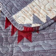 Reversible Lodge Plaid Bedding Moose Bear Quilt Full/Queen Size Rustic Bedspread Cabin Coverlet Wildlife Forest Daybed Cover Summer Lightweight Bed Cover Pillow Shams - 灰色勃根地酒紅 - 查看 6