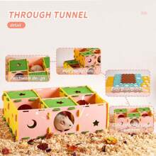 ITANDME Hamster Tunnel Labyrinth Spielzeug, Multi-Kammer Hamster Haus Labyrinth, Interaktives Versteck Mehrfachraum Verstecke & Tunnel Erkundungs Spielzeug, Bereicherung Spielzeug für Hamster, Ratten, Wüstenrennmäuse, Lemminge