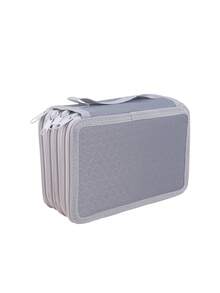 1 túi đựng bút chì 3 lớp, túi đựng đồ dùng học tập đơn giản di động cho trường trung học phổ thông & văn phòng, hộp đựng bút chì, túi đựng bút chì, cặp đi học - Màu tím hoa cà - Xem 16