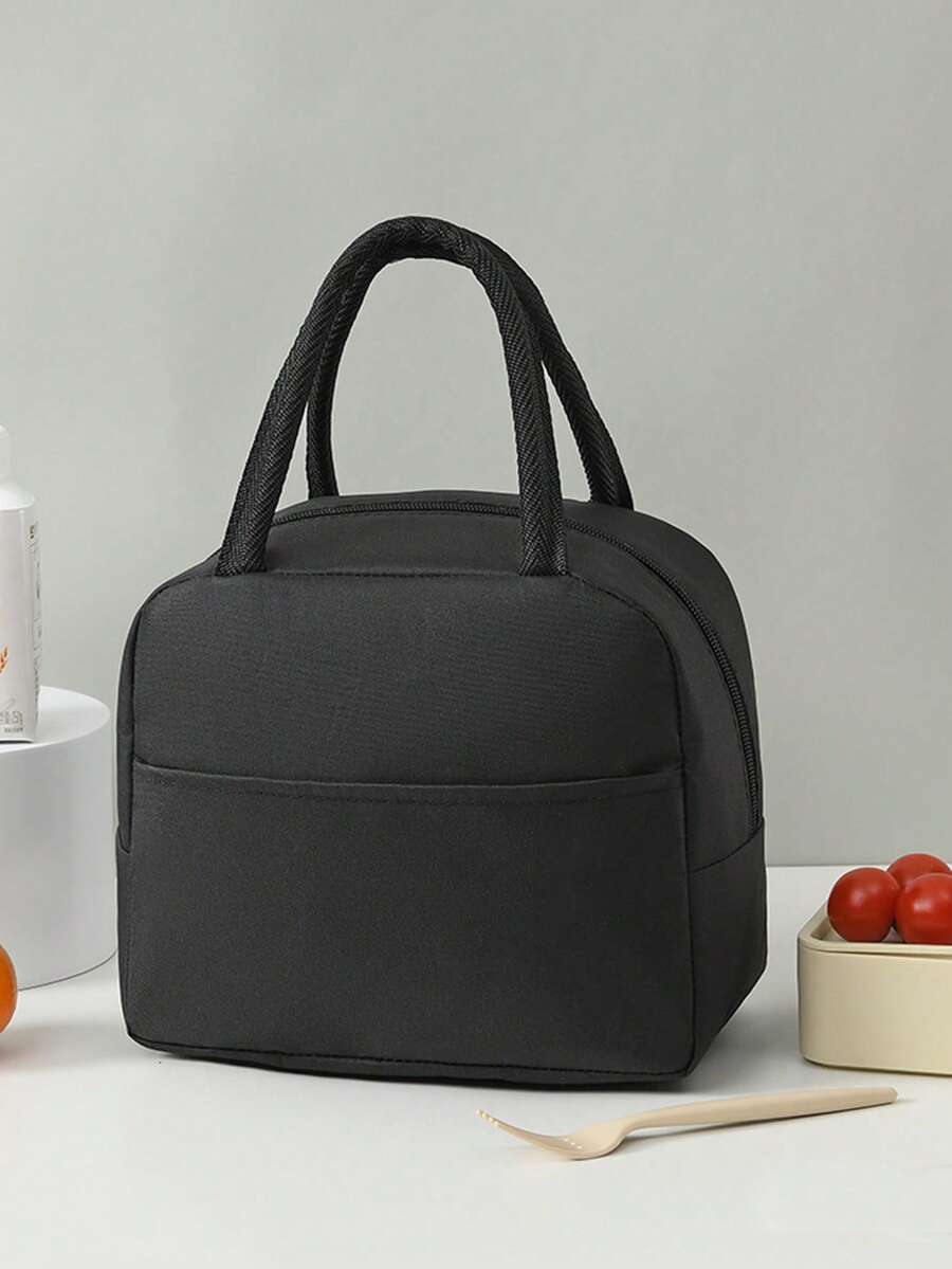 1pc Solid Color Aluminum Foil Insulated Lunch Bag, Portable Lunch Tote Bag For Work, Schoolback To School School Stuff Bag For School Lunch Bag For Women Cooler Bag Picnic Accessories School Accessories - Multicolor - View 1