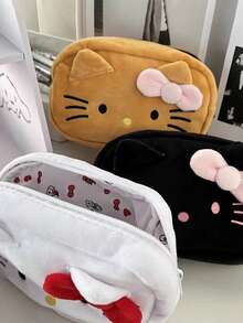 Sanrio 1 件 Hello Kitty 文具袋 卡通大容量铅笔盒收纳袋 返校学习用品礼物（部分零件可能随机）