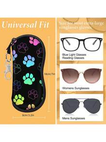 1pc Unisex Soft Neoprene Eyeglass Case, Glasses Zipper Case, Portable Sunglasses Pouch, Eyewear Accessories For Travel And Sports