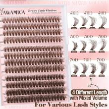 Lash Clusters C Curly Individual Lashes DIY Cluster Eyelash Extensions 10-16mm Natural Eyelash Clusters 144 Pcs Soft Lashes Clusters With Thin Lash Band DIY Lash For Self Application