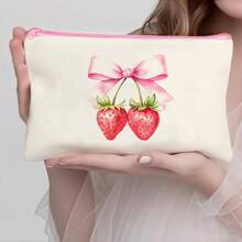1/5/10/20pcs Sweet Pattern Canvas Zipper Bags Gift Storage Pouch Set, Y2K Style Bow Decor Accessory Organizer Bags, Essential For Ladies Party Butterfly Theme, Versatile Makeup Brush Holder, Stationery Pouch, Party Favor Bags
