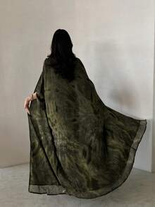 一件优雅休闲纯色长袍，采用精致人造丝雪纺扎染面料，工艺精湛，品质上乘，时尚大方，适合春季穿着。 - 黃色 - 查看 3