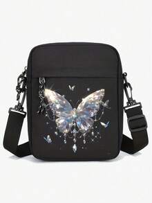 这款时尚黑色牛津布单肩包，配有可调节肩带，大容量休闲斜挎手机包，适合男士使用，饰有骷髅和玫瑰印花，是情人节、万圣节旅行者的理想礼物，也可作为帆布手提包、相机包、万圣节配饰、侧包或旅行包使用。 - 彩色 - 查看 24