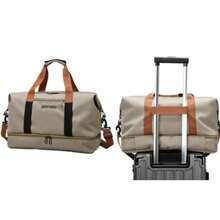 Large Capacity Waterproof Travel Bag Double Layer Lightweight Zippered Outdoor Yoga Duffel Bag -3939 - Grey - View 2