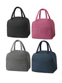 1pc Solid Color Aluminum Foil Insulated Lunch Bag, Portable Lunch Tote Bag For Work, Schoolback To School School Stuff Bag For School Lunch Bag For Women Cooler Bag Picnic Accessories School Accessories - Multicolor - View 6