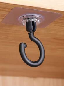 4/10 Stücke Deckendrehbare nahtlose Haken, 360° drehbare selbstklebende Deckenhaken mit hoher Tragfähigkeit, ohne Bohren, Multifunktional für Baldachin, Moskitonetz und Haushaltsorganisation