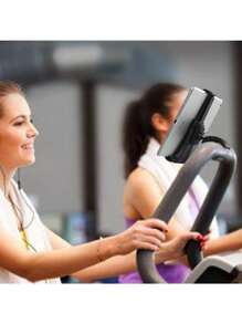 1pc Untoom Adjustable Bike & Treadmill Tablet Holder - Secure Clamp Stand For 4-12 Inch Devices, IPad & Mobile Phones, Black Handlebar Mount With Stable Suction Base, 360° Rotation & Ergonomic Grip For Indoor Workouts, Gym Equipment Accessory, Stationary Exercise Bike, Sleek Design, Durable Construction, Sturdy Clamp, Home Workout, Compact Design, Reinforced Base, Fitness Enthusiasts